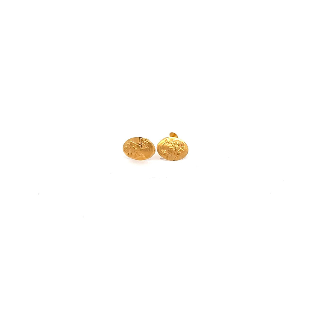 18K Gold Earrings Screw Type Woman Lady - Rafant