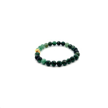 Load image into Gallery viewer, 18K Gold Money Bag Lucky Charm Bracelet Gemstones Emerald May Birthstones 6mm
