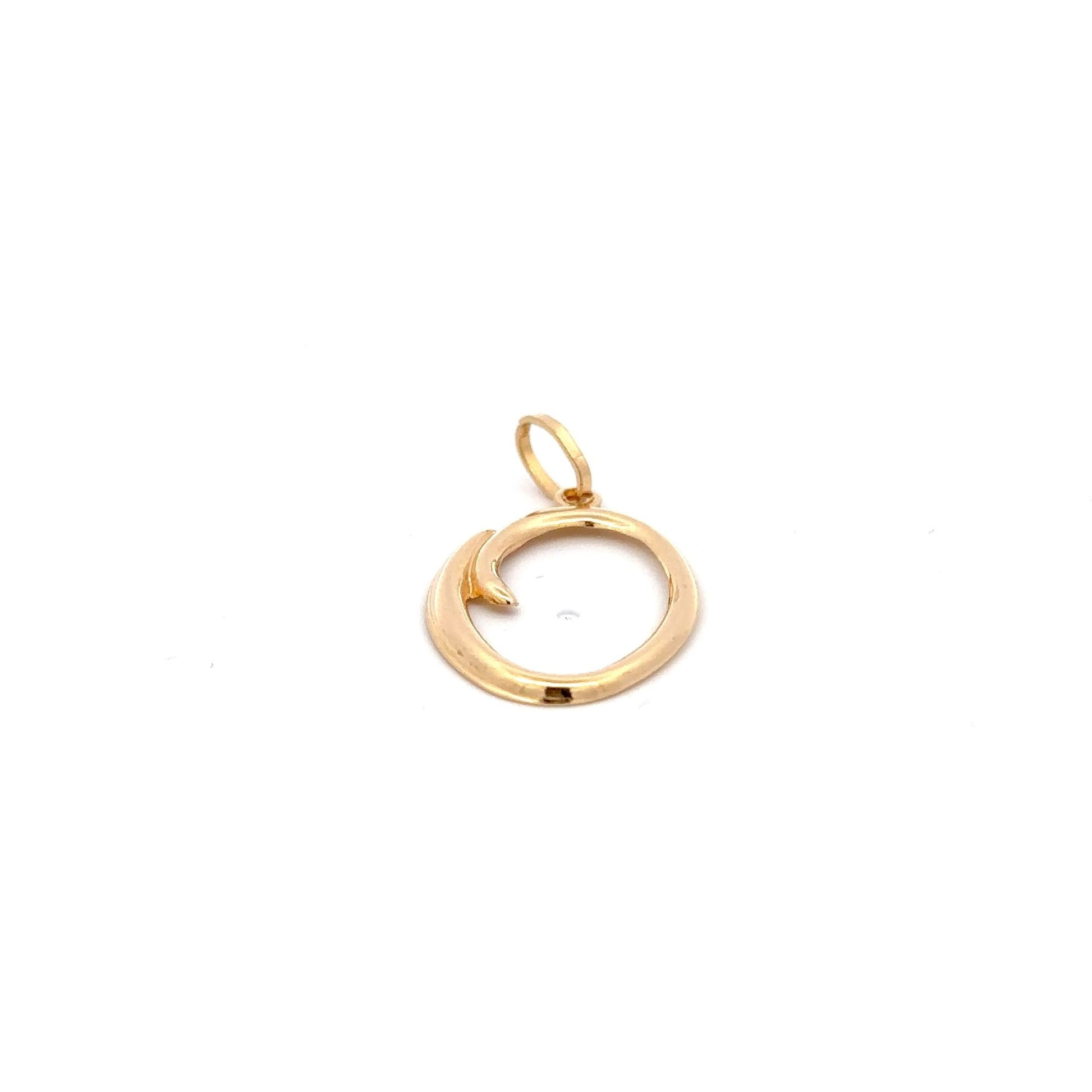18K Gold Pendant Letter O Initial 1.06 grams - Rafant
