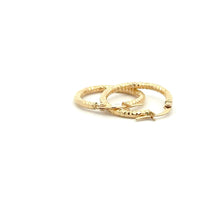 Load image into Gallery viewer, 18K Gold Earrings Hoops Small Textured 1.14 grams - Rafant
