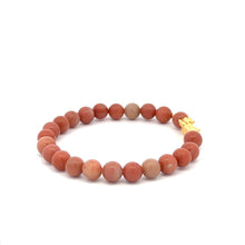 Load image into Gallery viewer, 18K Gold Dragon Pixiu Piyao Lucky Charm Bead Bracelet Gemstones Natural Jade Indian Red 6mm - Rafant
