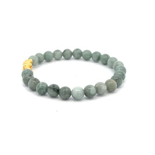 Load image into Gallery viewer, 18K Gold Piyao Pixiu Dragon Lucky Charm Bracelet Gemstones Natural Burmese Jade 6mm - Rafant
