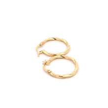 Load image into Gallery viewer, 18K Yellow Gold Earrings Hoops Spiral Small 1.04 grams - Rafant
