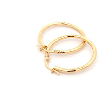 Load image into Gallery viewer, 18K Gold Earrings Hoops Polished Plain 1.52 grams - Rafant
