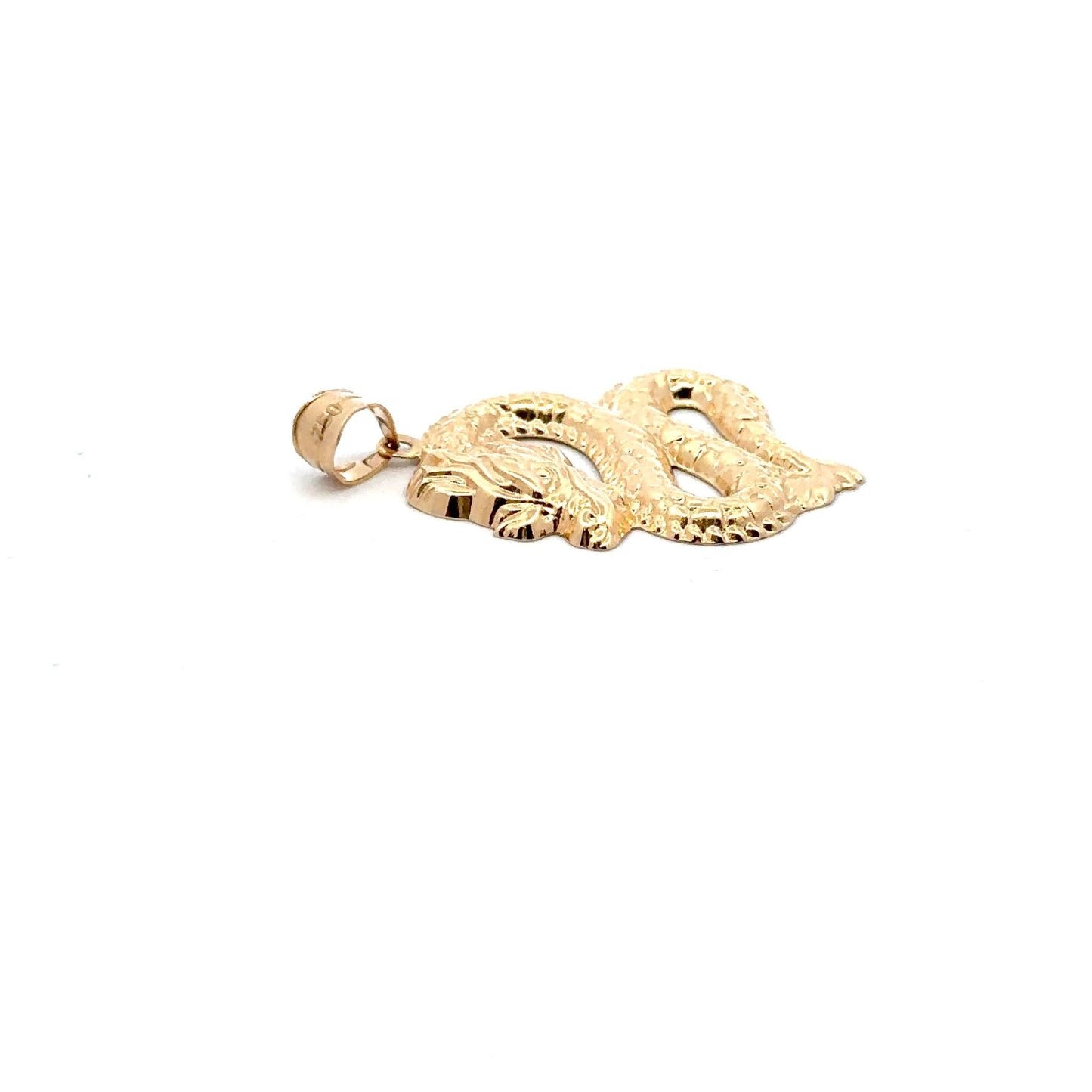18K Gold Pendant Lucky Dragon Large 1.7 grams - Rafant