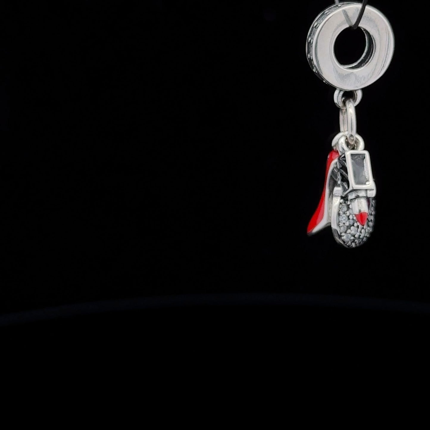 925 Sterling Silver Charm Bead Bag Shoes Lipstick Red For Charm Bracelet Necklace - Rafant