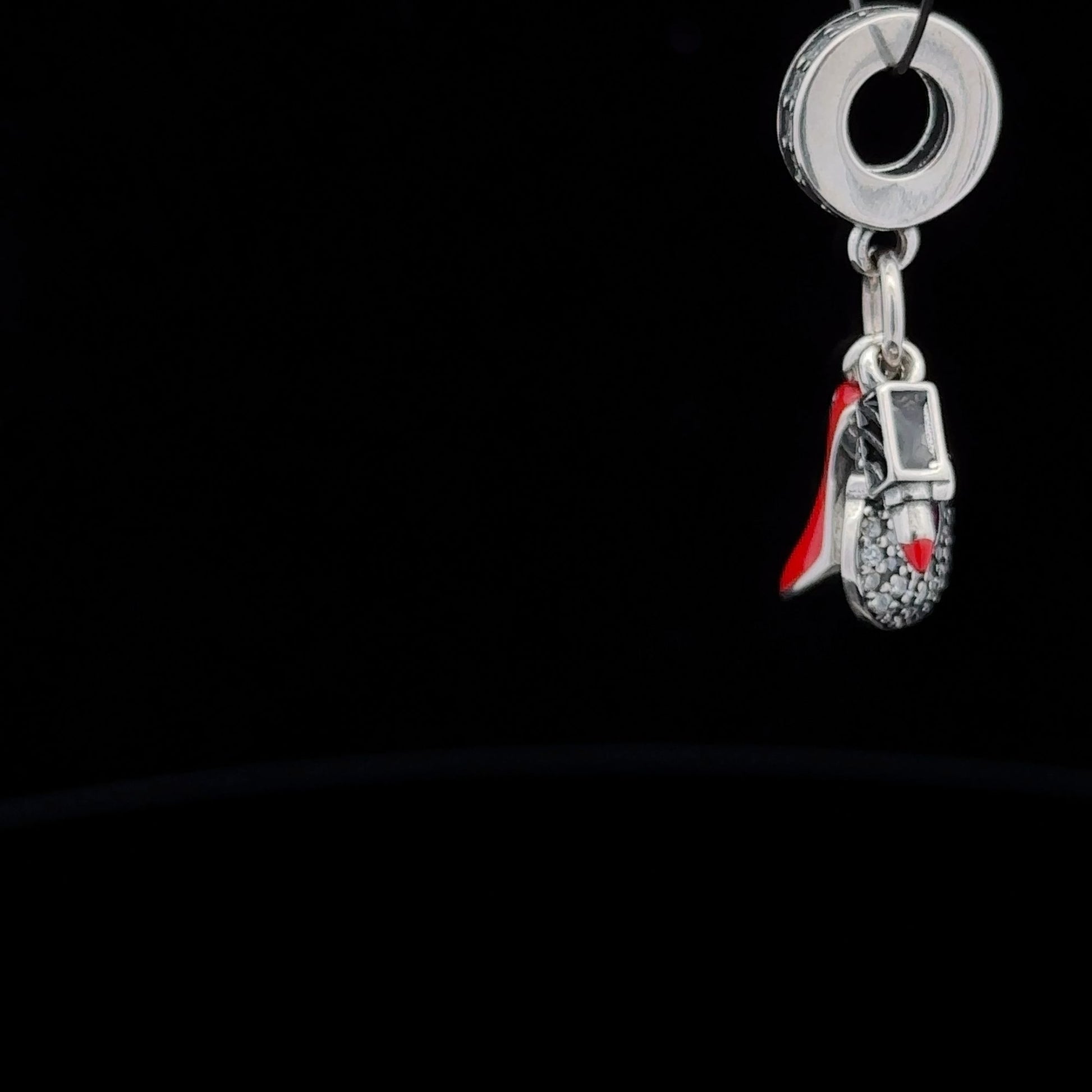 925 Sterling Silver Charm Bead Bag Shoes Lipstick Red For Charm Bracelet Necklace - Rafant