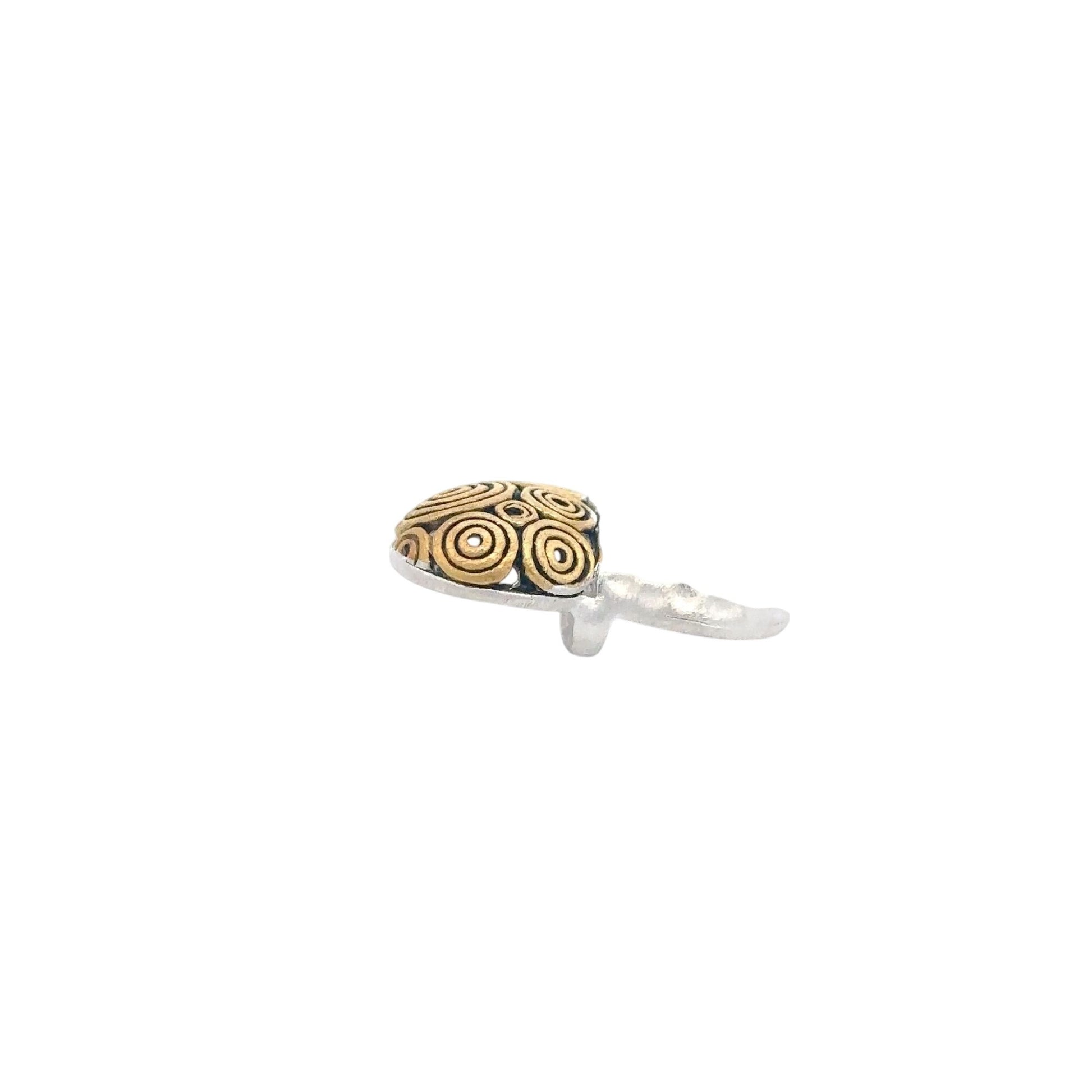 925 Sterling Silver Pendant Heart Spiral Matte Finish Two Tone - Rafant