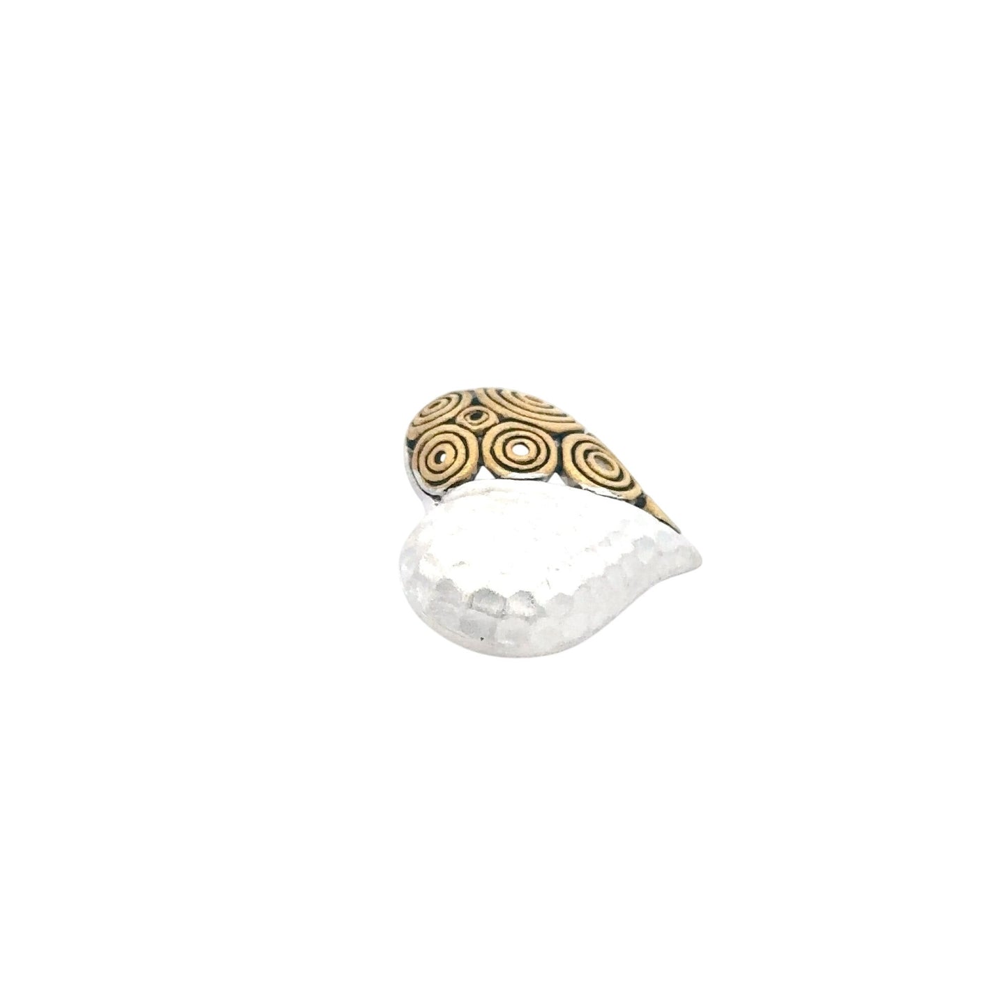 925 Sterling Silver Pendant Heart Spiral Matte Finish Two Tone - Rafant