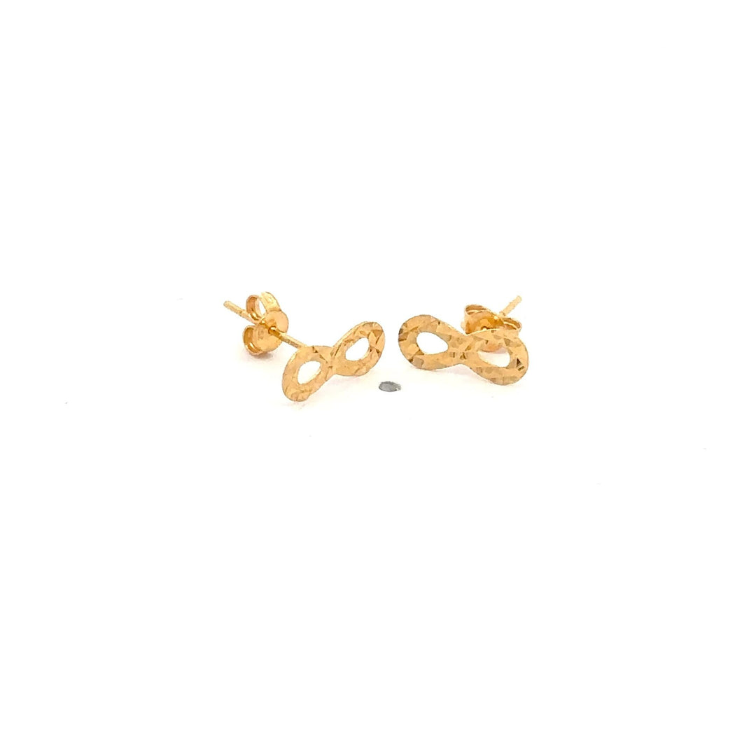 18K Gold Earrings Stud Infinity Very Tiny - Rafant