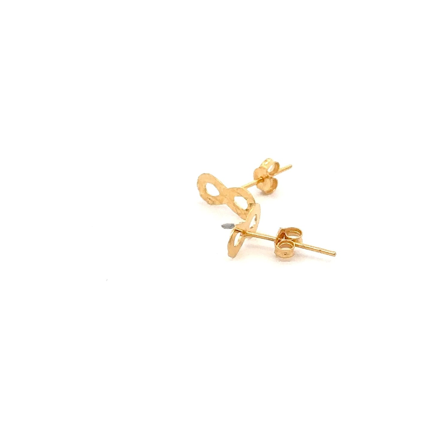 18K Gold Earrings Stud Infinity Very Tiny - Rafant