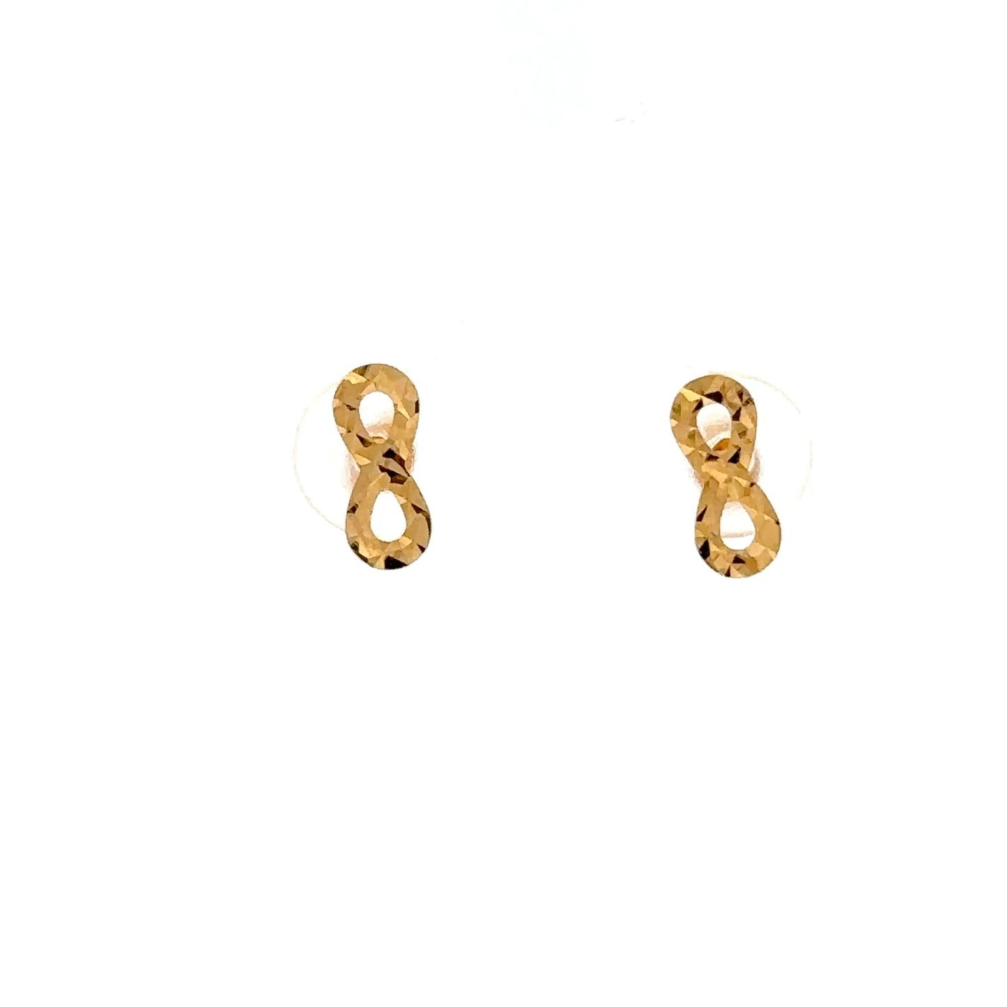 18K Gold Earrings Stud Infinity Very Tiny - Rafant