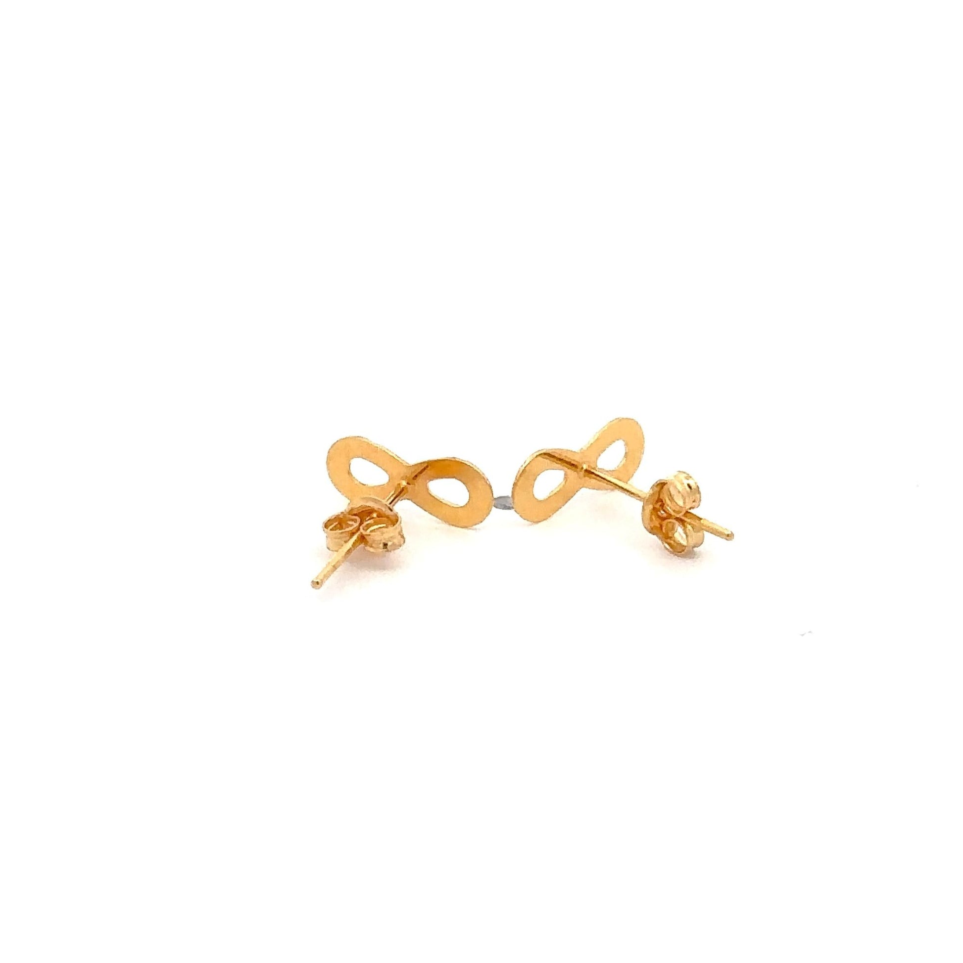 18K Gold Earrings Stud Infinity Very Tiny - Rafant