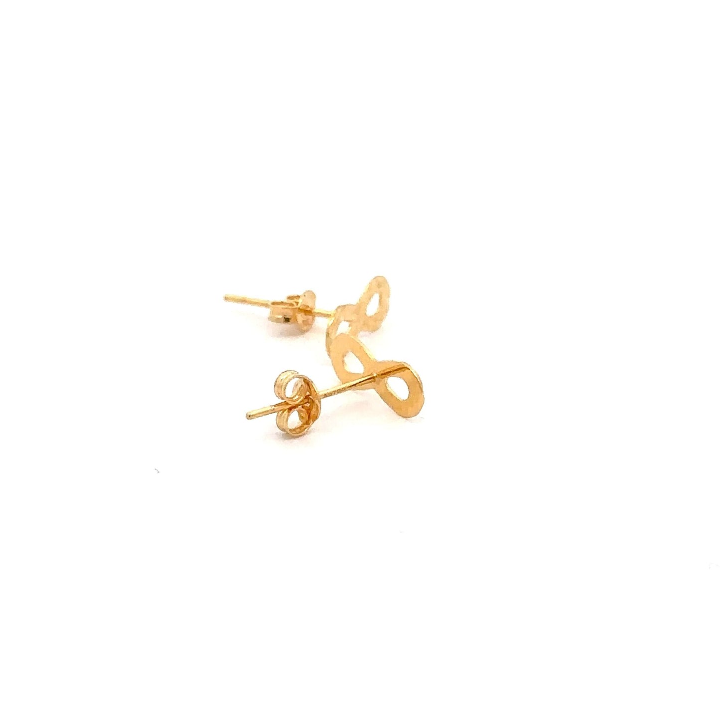 18K Gold Earrings Stud Infinity Very Tiny - Rafant