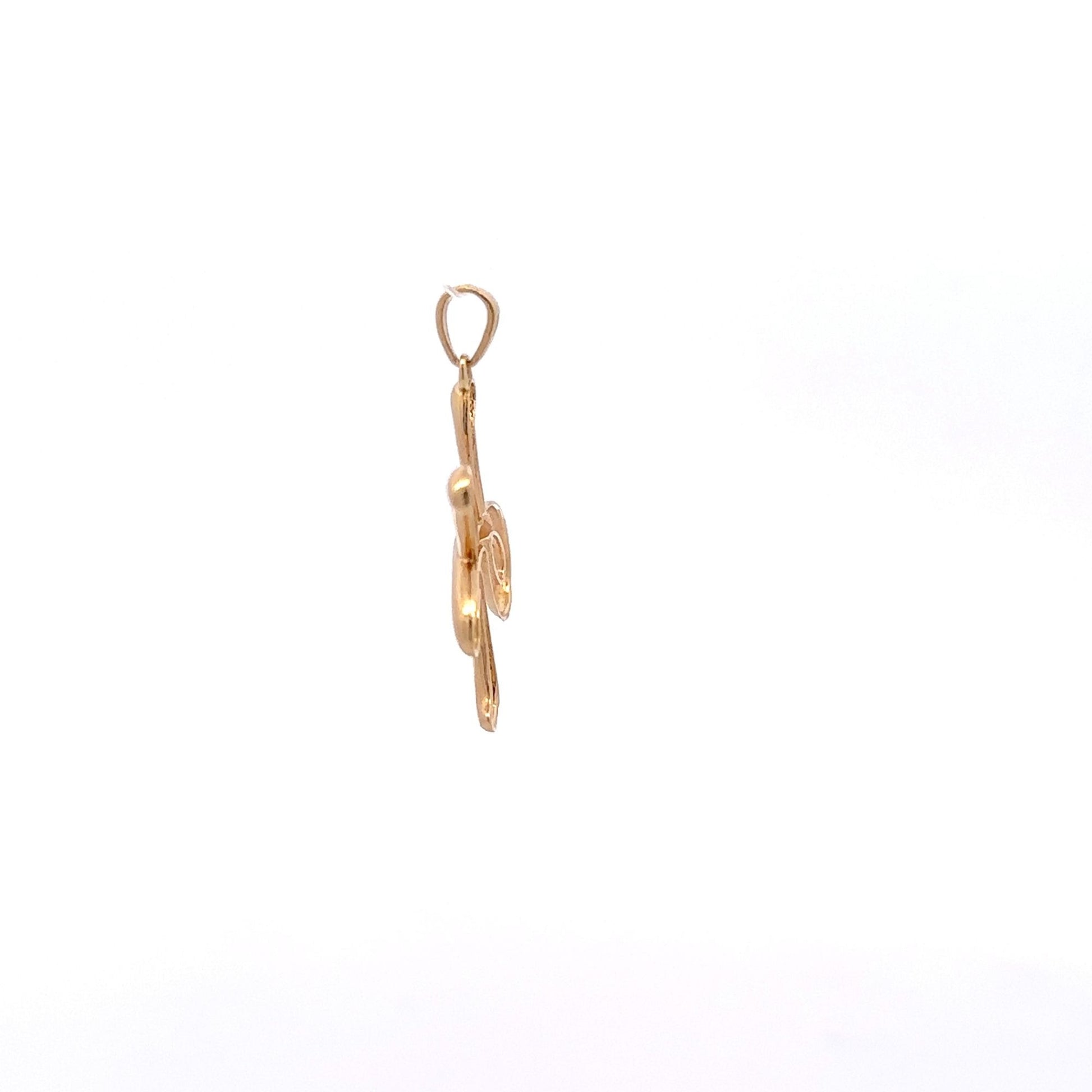 18K Gold Pendant Letter H Initial 2.08 grams - Rafant