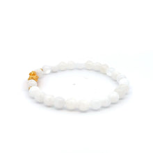 Load image into Gallery viewer, 18K Gold Dragon Pixiu Piyao Lucky Charm Beads Bracelet Gemstones White Jade 6mm - Rafant
