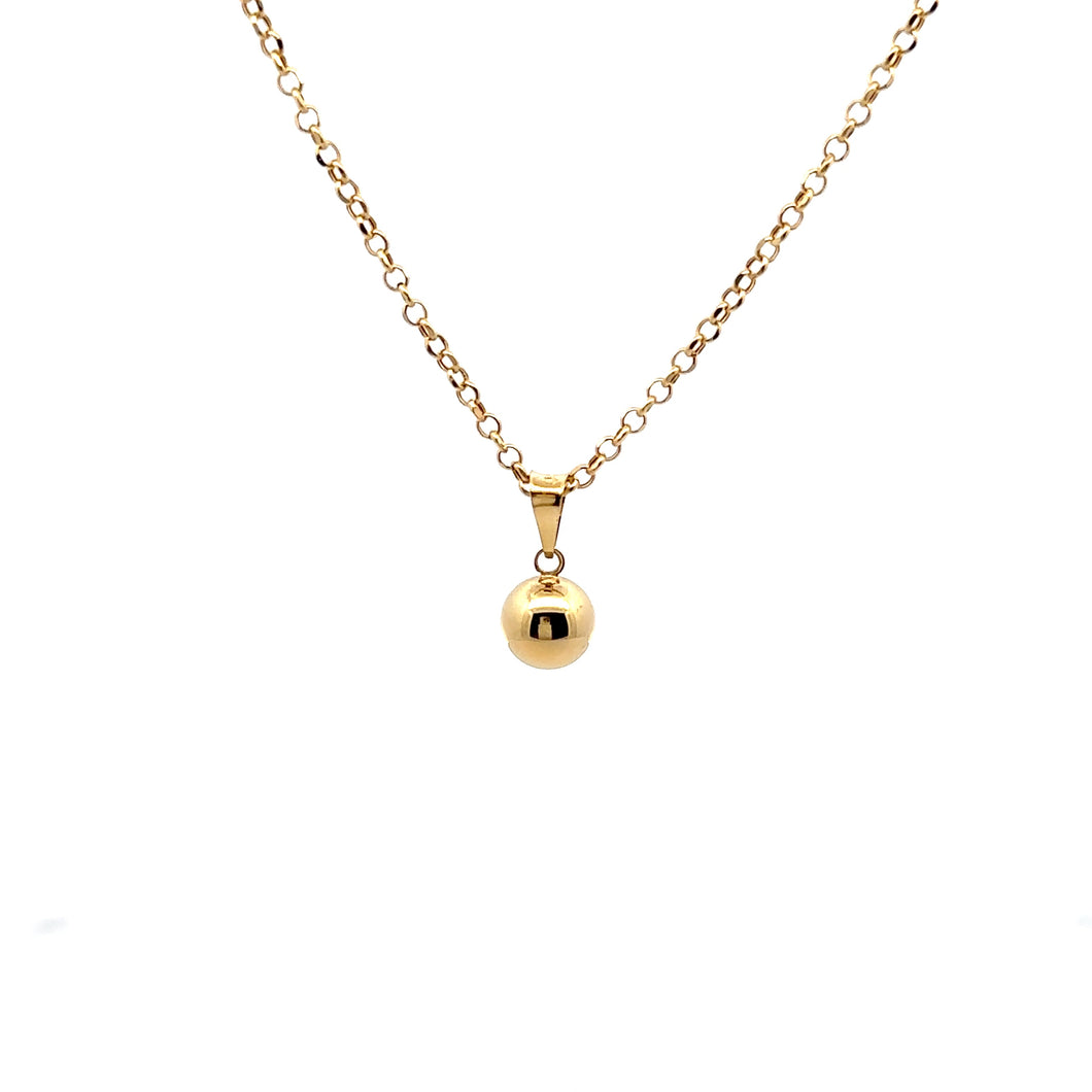 18K Gold Bracelet with Ball Charm 8 inches  1.78 grams - Rafant
