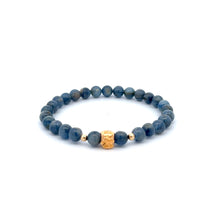Load image into Gallery viewer, 18K Gold Money Bag Lucky Charm Beads Bracelet Gemstones Kyanite 6mm - Rafant

