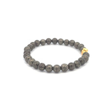 Load image into Gallery viewer, 24K Yellow Gold Money Bag Lucky Bracelet Pyrite Gemstones 6mm - Rafant
