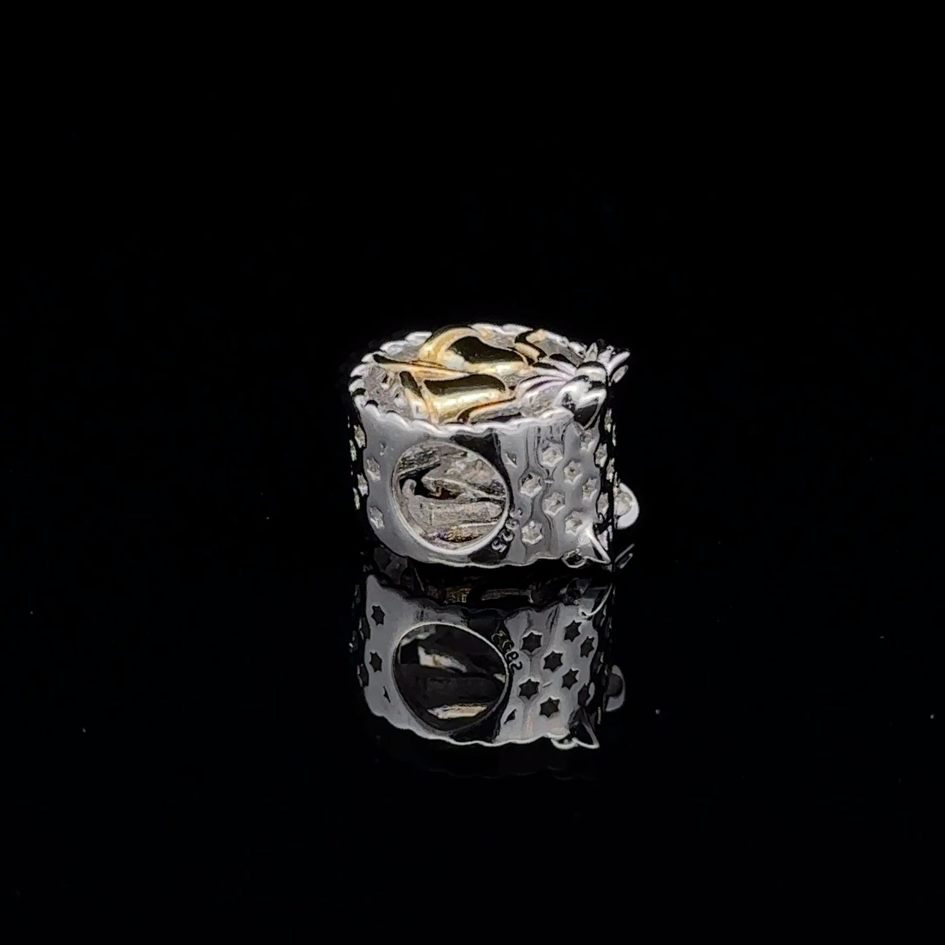 925 Sterling Silver Charm Bead Bells Christmas Holiday For Charm Bracelet Necklace - Rafant