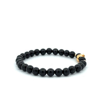 Load image into Gallery viewer, 18K Gold Money Bag Lucky Charm Beads Bracelet Gemstones Obsidian 6mm - Rafant

