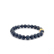 Load image into Gallery viewer, 18K Gold Money Bag Lucky Charm Beads Bracelet Gemstones Sapphire 6mm - Rafant

