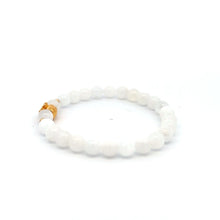 Load image into Gallery viewer, 18K Gold Money Bag Lucky Charm Beads Bracelet Gemstones White Jade 6mm - Rafant
