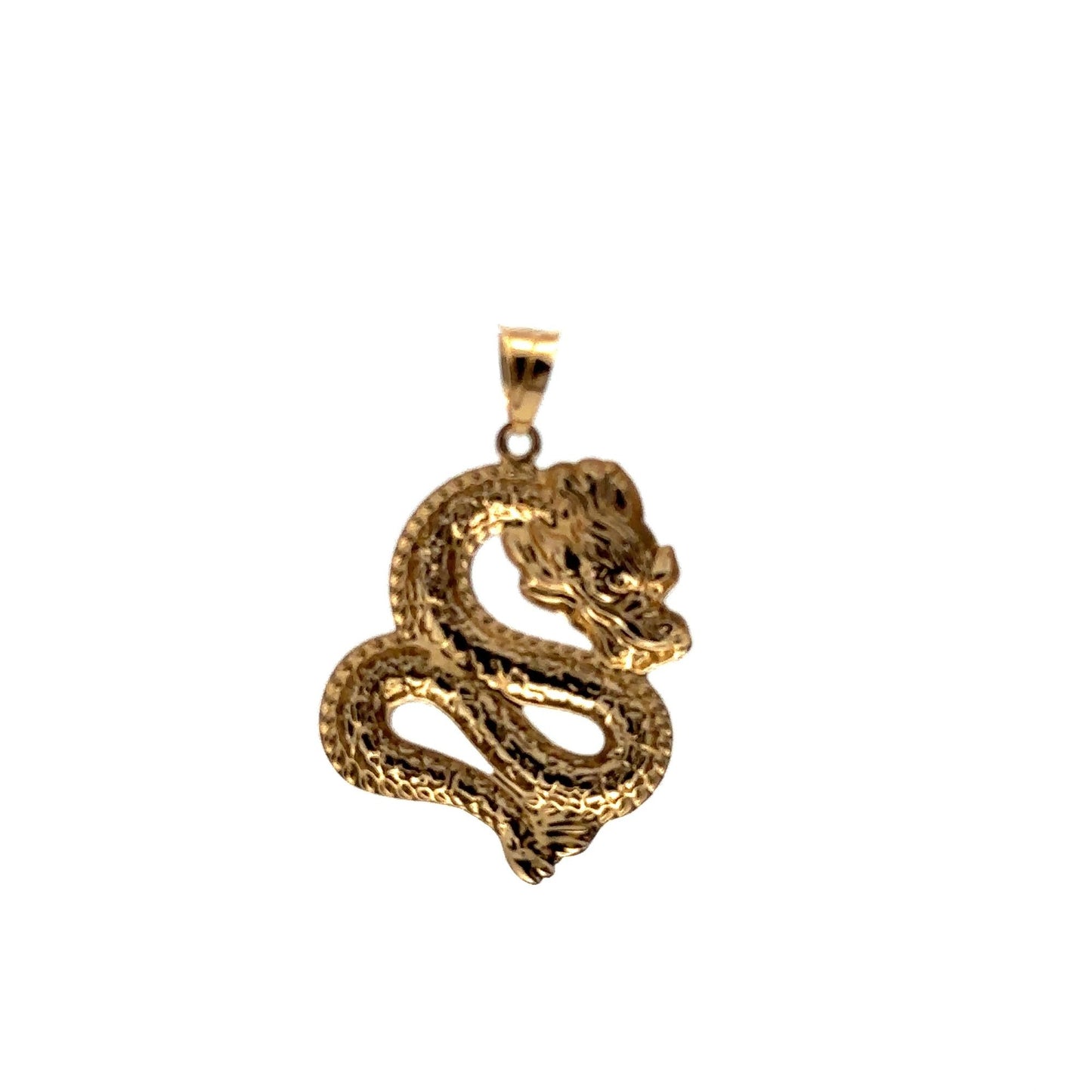 18K Gold Pendant Lucky Dragon Large 1.7 grams - Rafant