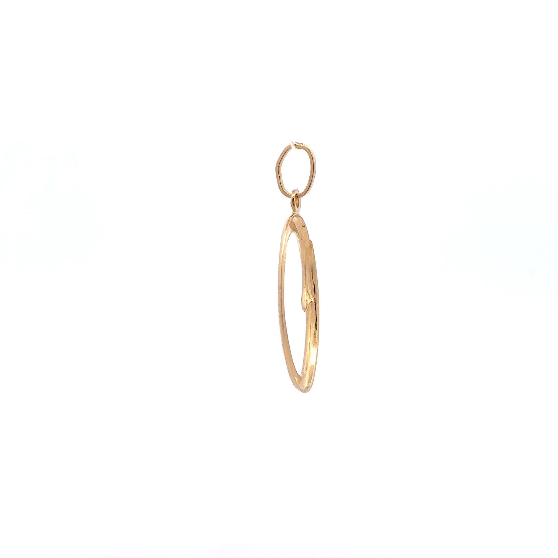 18K Gold Pendant Letter O Initial 1.06 grams - Rafant