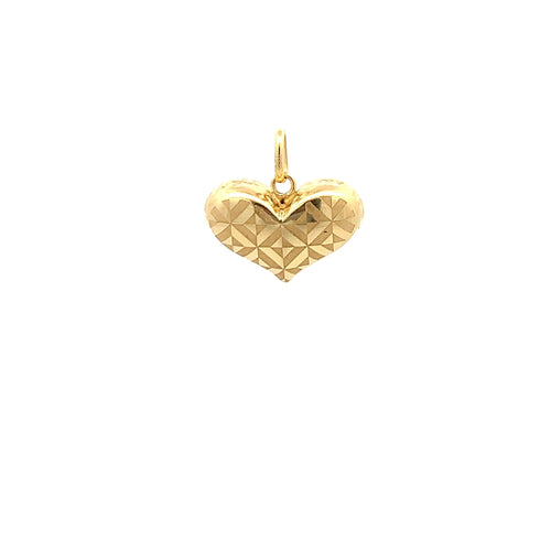 18K Yellow Gold Pendant Puffed Heart 2.10 grams - Rafant