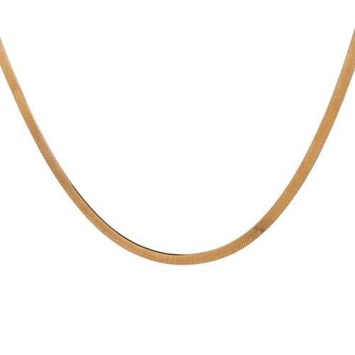 18K Gold Necklace Flat Chain 17.50 inches 4.57 grams - Rafant