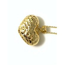 Load image into Gallery viewer, 18K Gold Necklace Chain 18 Inches Puffed Heart Pendant Charm
