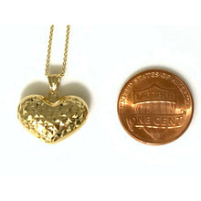 Load image into Gallery viewer, 18K Gold Necklace Chain 18 Inches Puffed Heart Pendant Charm
