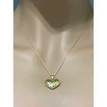 Load image into Gallery viewer, 18K Gold Necklace Chain 18 Inches Puffed Heart Pendant Charm
