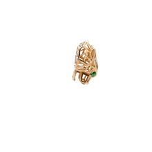 Load image into Gallery viewer, 18K Gold Pendant Charm Glass Green Eyes 1.11 grams - Rafant
