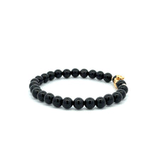 Load image into Gallery viewer, 18K Gold Money Bag Lucky Charm Beads Bracelet Gemstones Obsidian 6mm - Rafant
