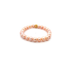 Load image into Gallery viewer, 18K Gold Money Bag Lucky Charm Natural Freshwater Pink Pearls  7-8mm
