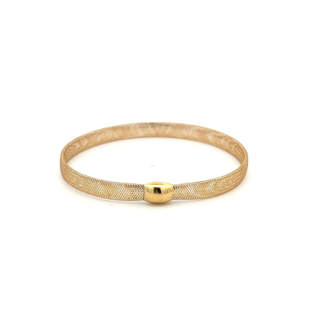 18K Gold Bracelet Mesh Soft Flexible Bangle Size 6.5 inches 0.92 grams - Rafant
