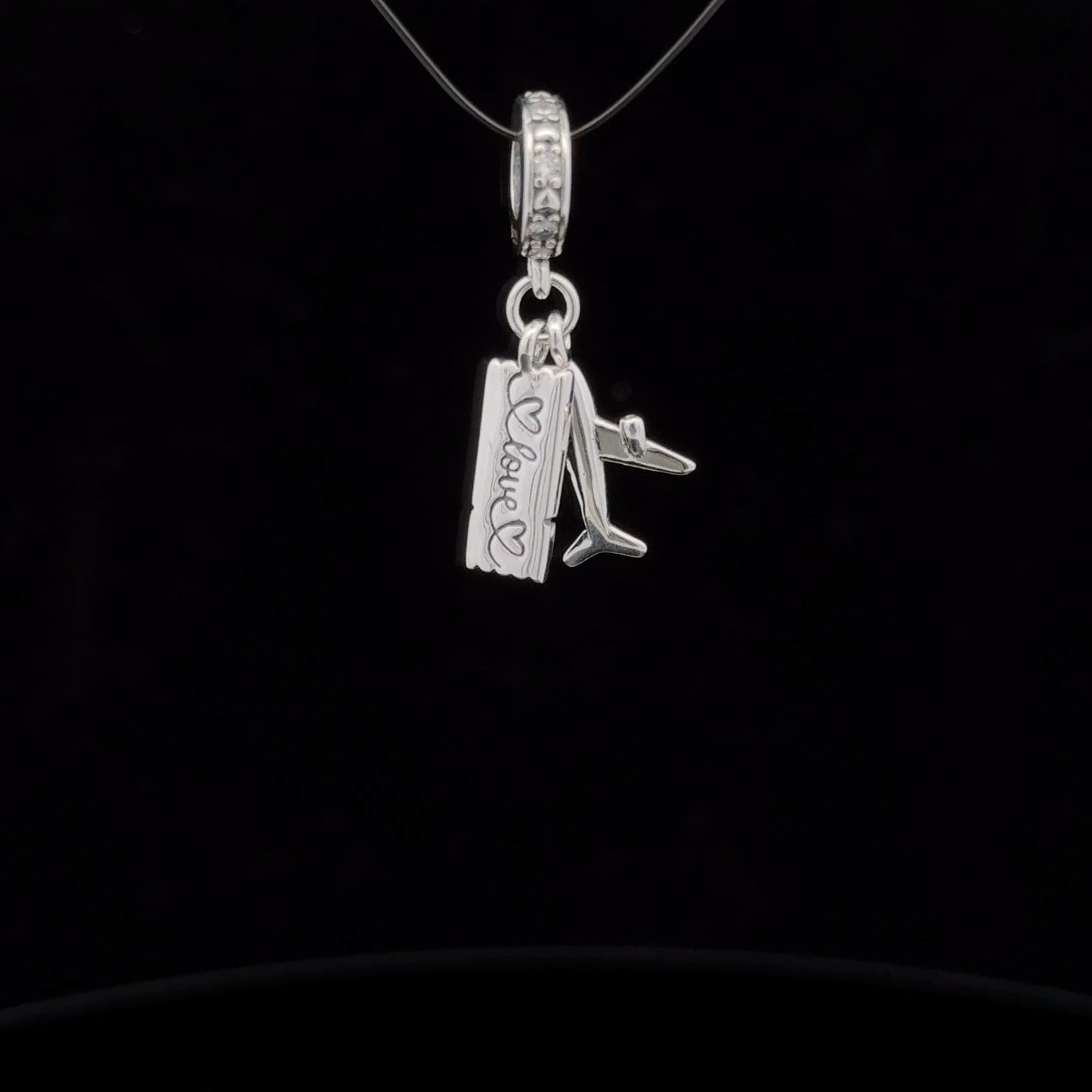 925 Sterling Silver Charm Bead Plane Ticket Travel For Charm Bracelet Necklace - Rafant
