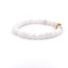 Load image into Gallery viewer, 18K Gold Money Ball Lucky Charm Beads Bracelet Gemstones Moonstone 6mm - Rafant
