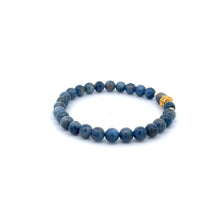Load image into Gallery viewer, 18K Gold Money Ball Lucky Charm Beads Bracelet Gemstones Kyanite 6mm - Rafant
