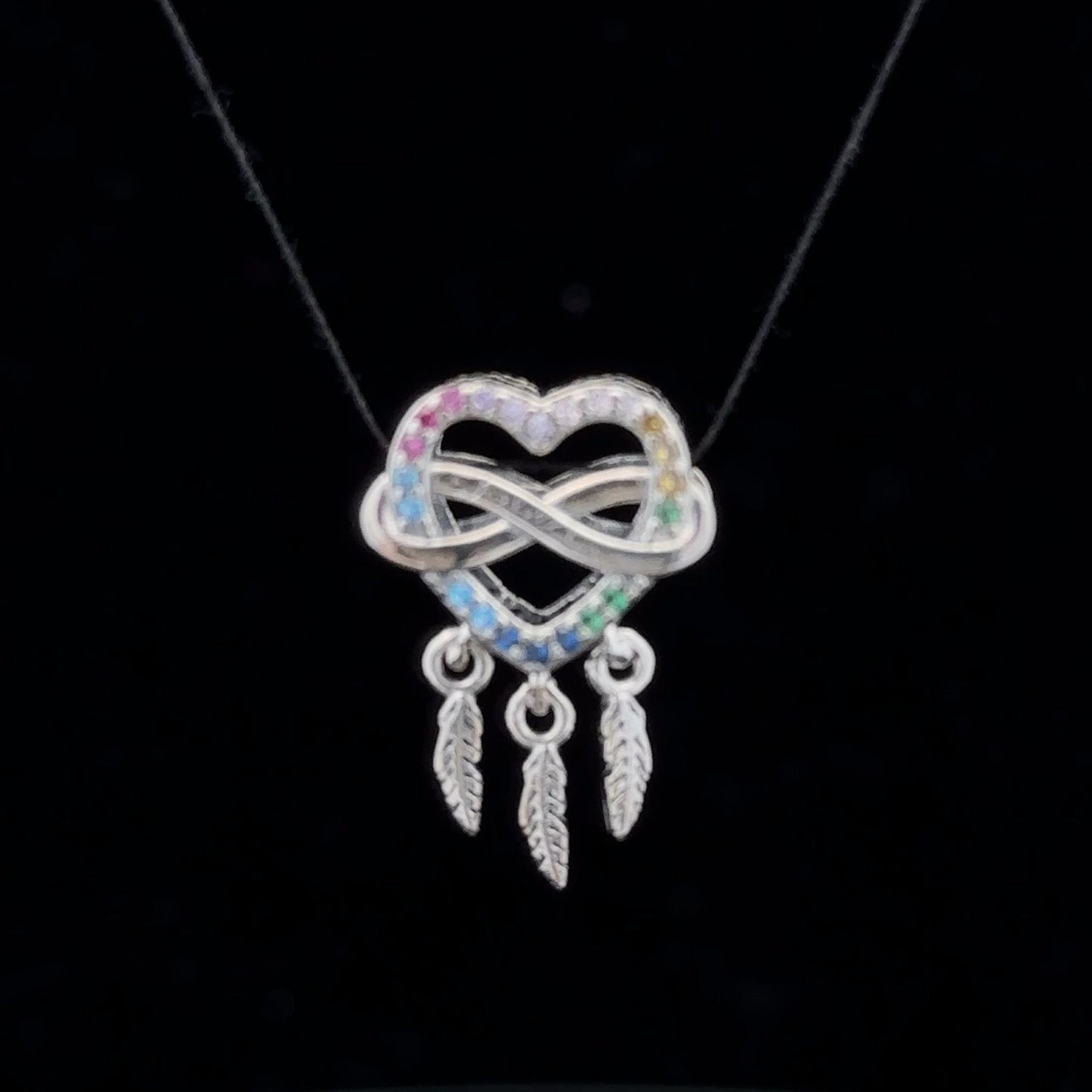 925 Sterling Silver Charm Bead Heart Infinity For Charm Bracelet Necklace - Rafant