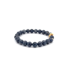 Load image into Gallery viewer, 18K Gold Money Bag Lucky Charm Beads Bracelet Gemstones Sapphire 6mm - Rafant
