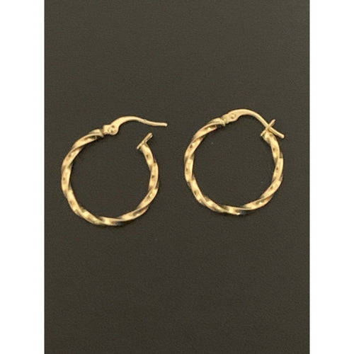 18K Gold Earrings Hoops Loops Spiral 1 gram Small - Rafant