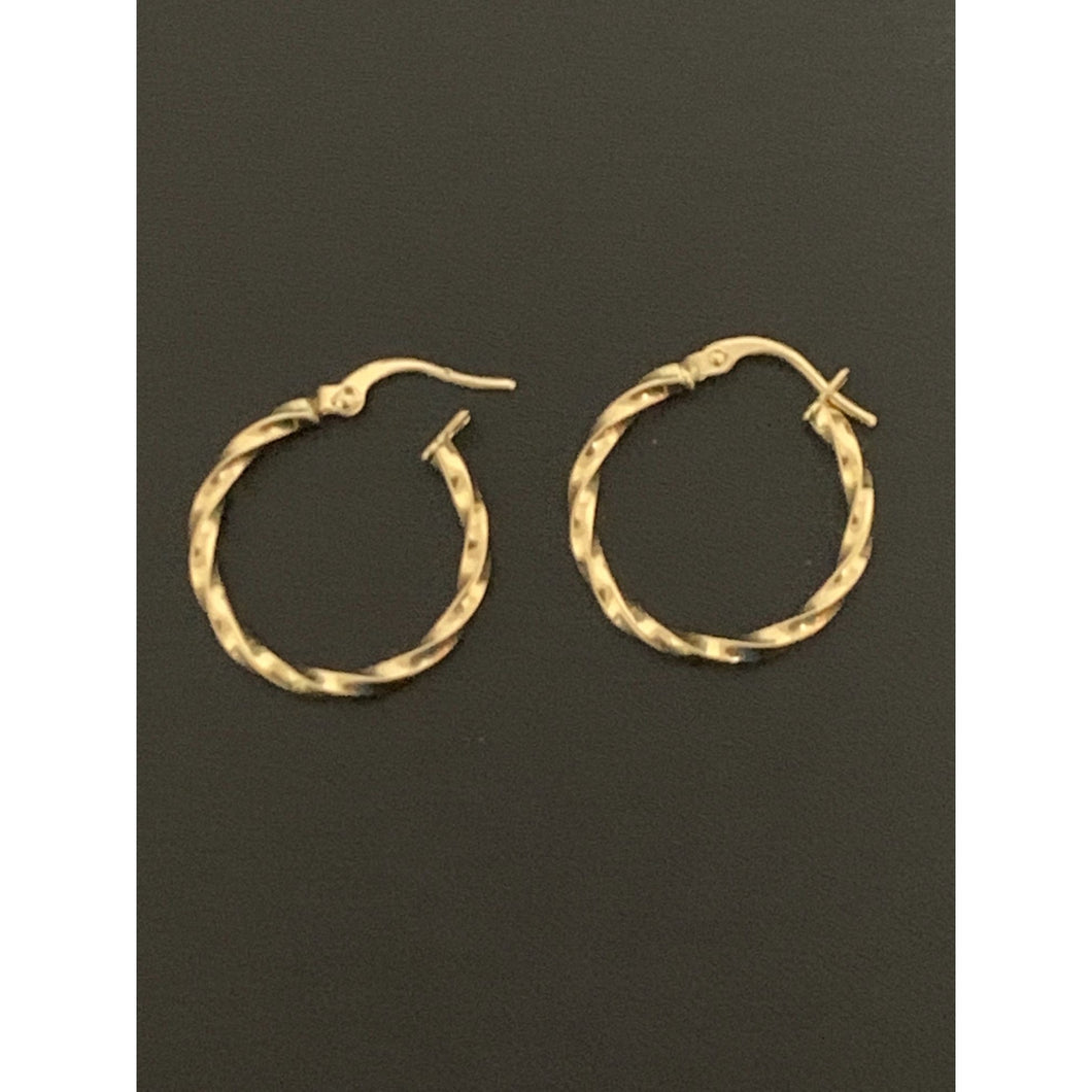 18K Gold Earrings Hoops Loops Spiral 1 gram Small - Rafant