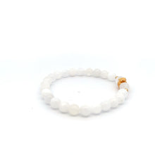 Load image into Gallery viewer, 18K Gold Money Bag Lucky Charm Beads Bracelet Gemstones White Jade 6mm - Rafant
