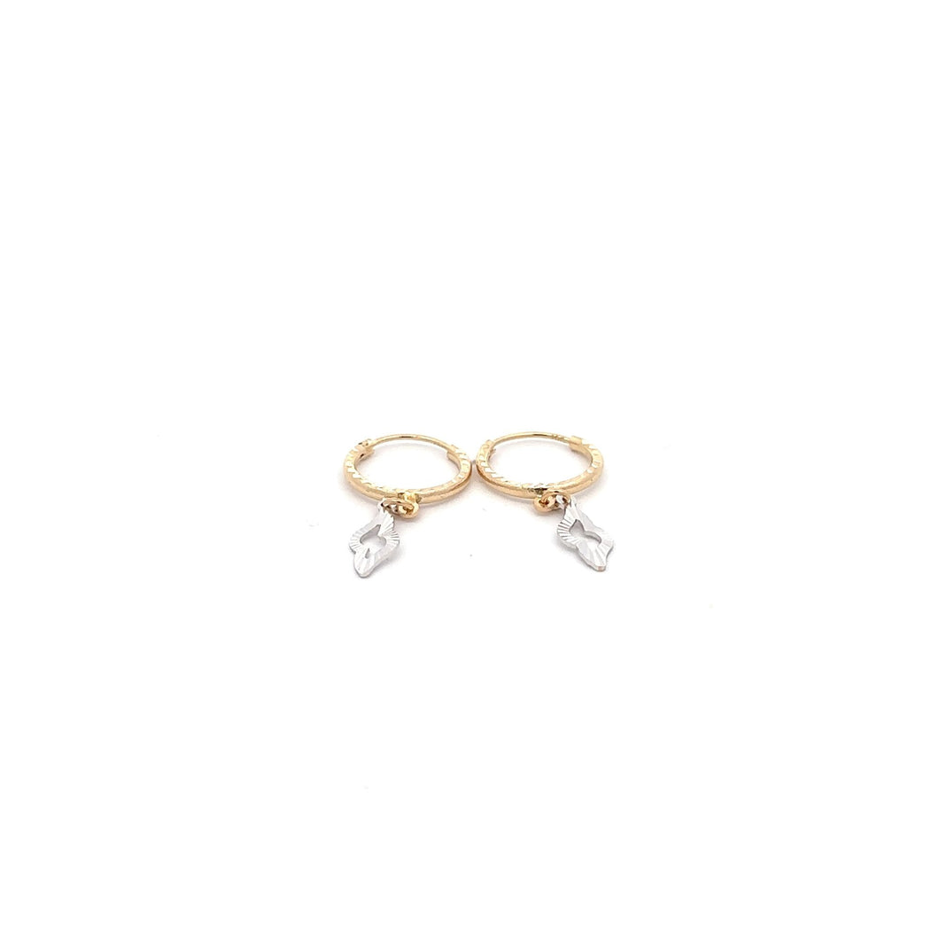 18K Gold Earrings Hoops Two Tone - Rafant