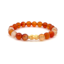 Load image into Gallery viewer, 18K Gold Pixiu Piyao Bracelet Natural Gemstones 8-10mm Birthstones Wealth Bracelet - Rafant
