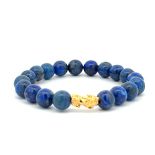 Load image into Gallery viewer, 18K Gold Pixiu Piyao Bracelet Natural Gemstones 8-10mm Birthstones Wealth Bracelet - Rafant
