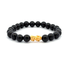 Load image into Gallery viewer, 18K Gold Pixiu Piyao Bracelet Natural Gemstones 8-10mm Birthstones Wealth Bracelet - Rafant
